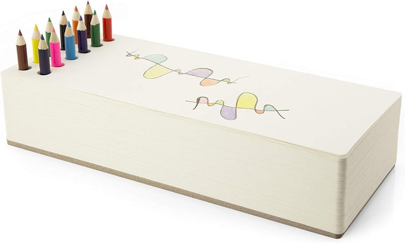 Three by Three Seattle jOTBLOCK Rectangular Chunky Sketchpad: with 12 Colored Pencils for Memos, Notes, Drawings, Letters & Office (380 Sheets) - Image 2